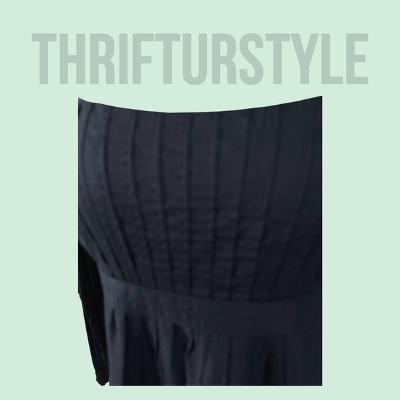 Ann‎ Taylor LOFT Black Embroidered Trim Dress Sleeveless Casual Midi Sundress - Picture 7 of 10